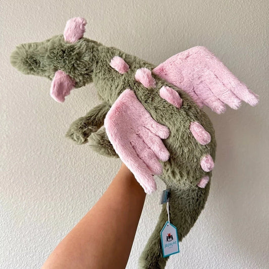 Jellycat Malachy Dragon Large Plush Toy 50 cm – New with Tags &amp; Dust Bag